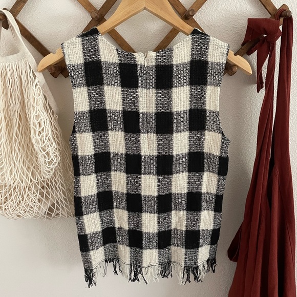 Zara tweed checkered tank with fringe - Picture 5 of 6